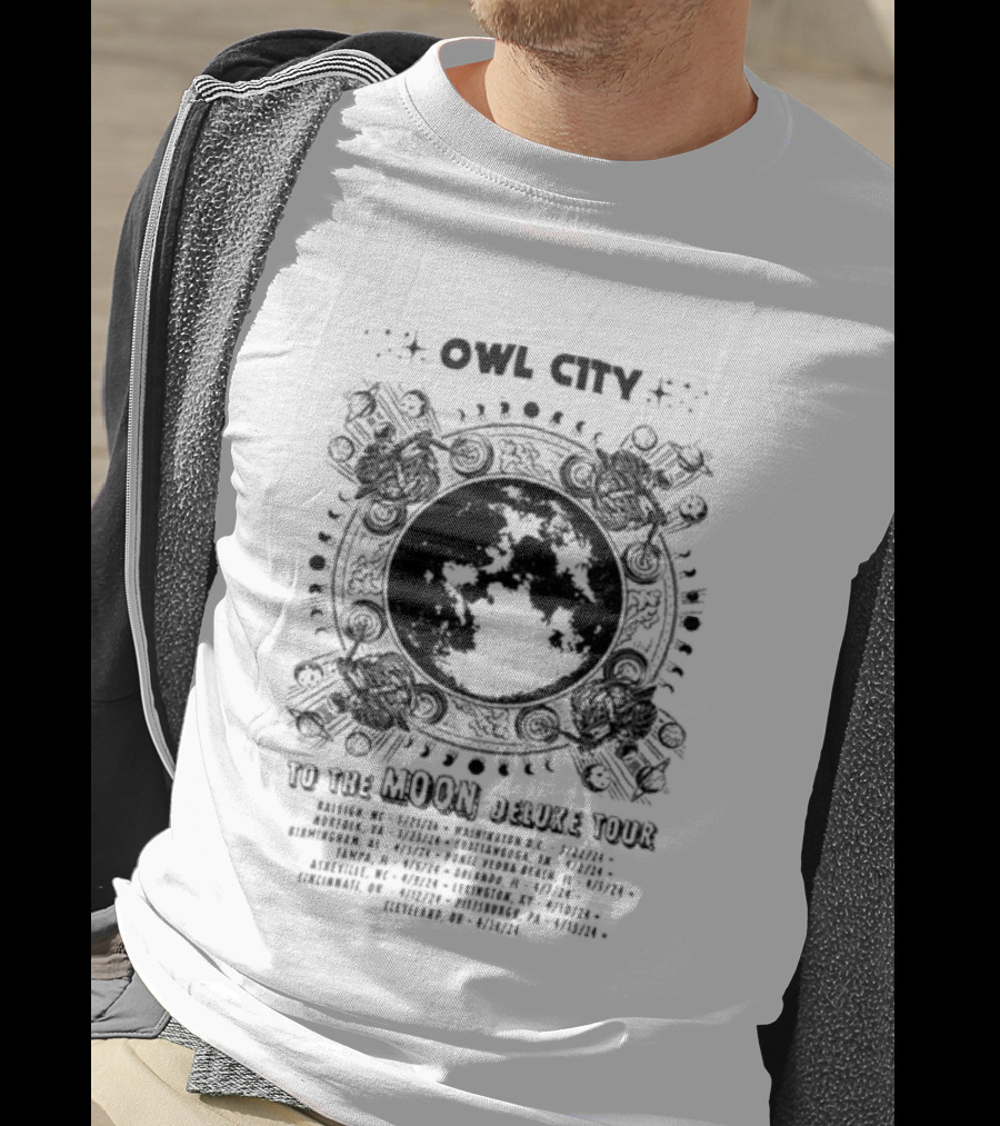 Owl City To The Moon Deluxe 2024 Concert Tour Dates And Locations T-Shirt