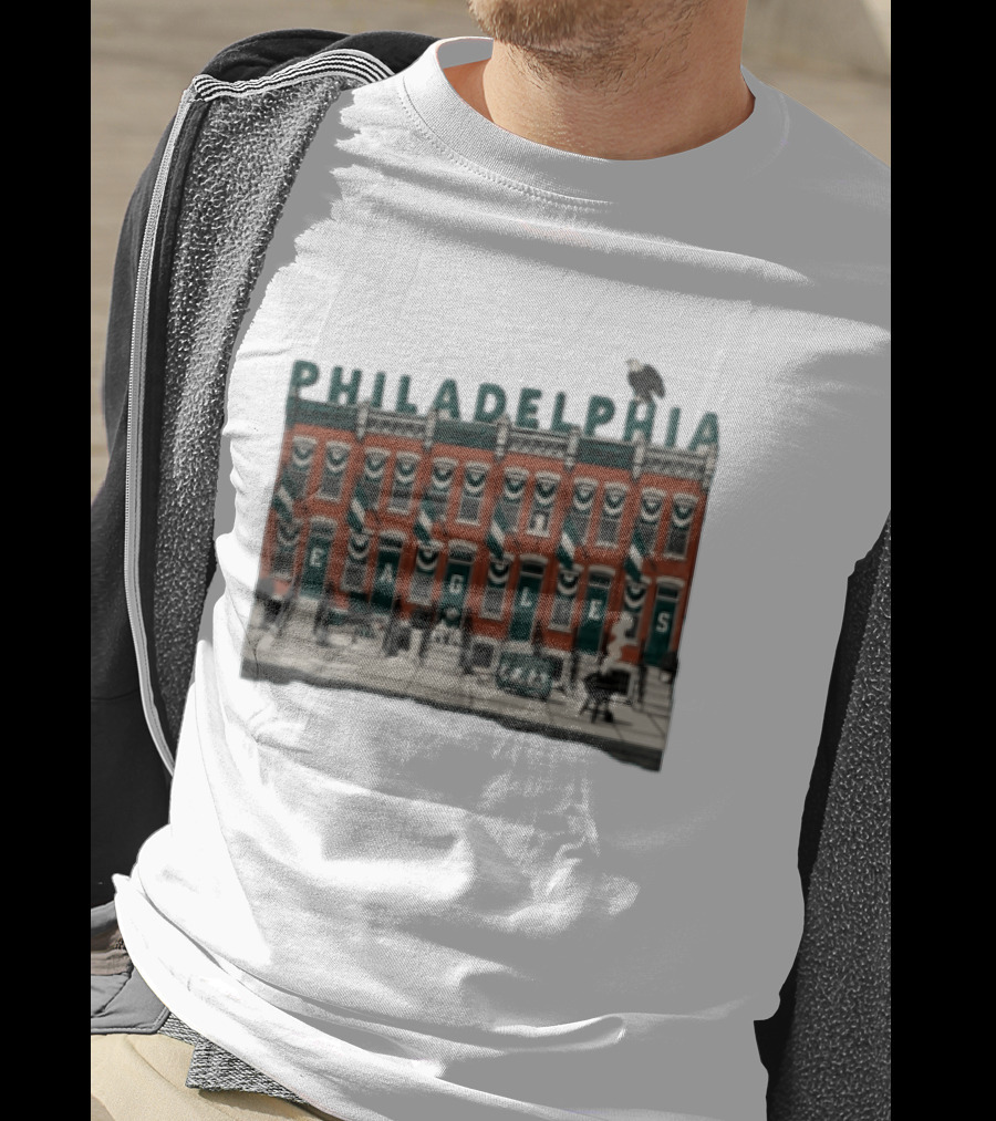 Philadelphia Eagles Birds On The Block Rowhouses T-Shirt