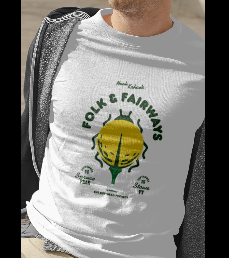 The Busyhead Project Shop 2026 Folk And Fairways Beetle Green Yellow T-Shirt