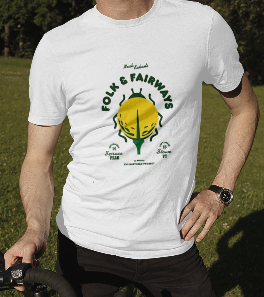 The Busyhead Project Shop 2026 Folk And Fairways Beetle Green Yellow T-Shirt