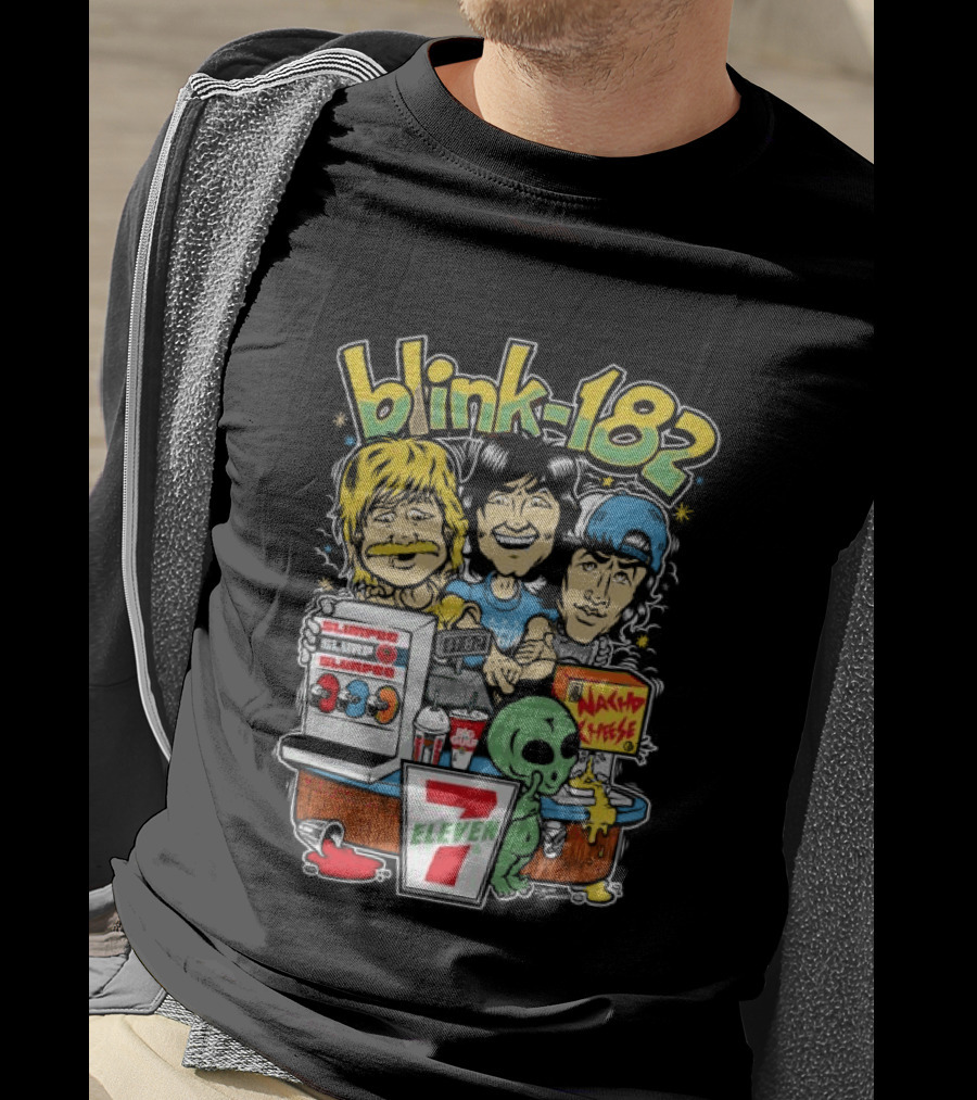 Blink 182 Store 7 Eleven X Blink 182 Take It To Eleven Nacho Fries Slurpee Alien T-Shirt