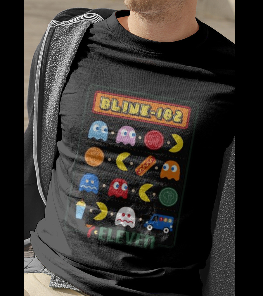 Blink 182 Pac Man 7 Eleven Collaboration Longsleeve Retro Arcade T-Shirt
