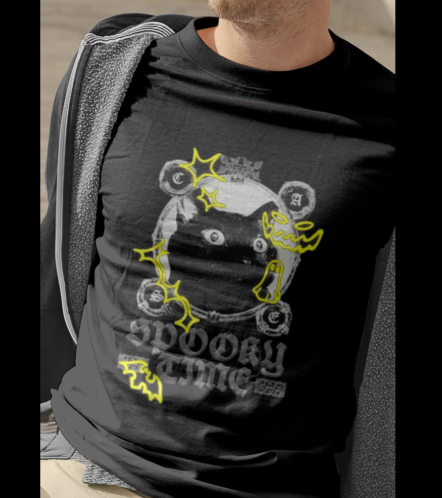 Caseoh Games Store Caseoh's Kitty Spooky Time Black Cat Ghosts T-Shirt