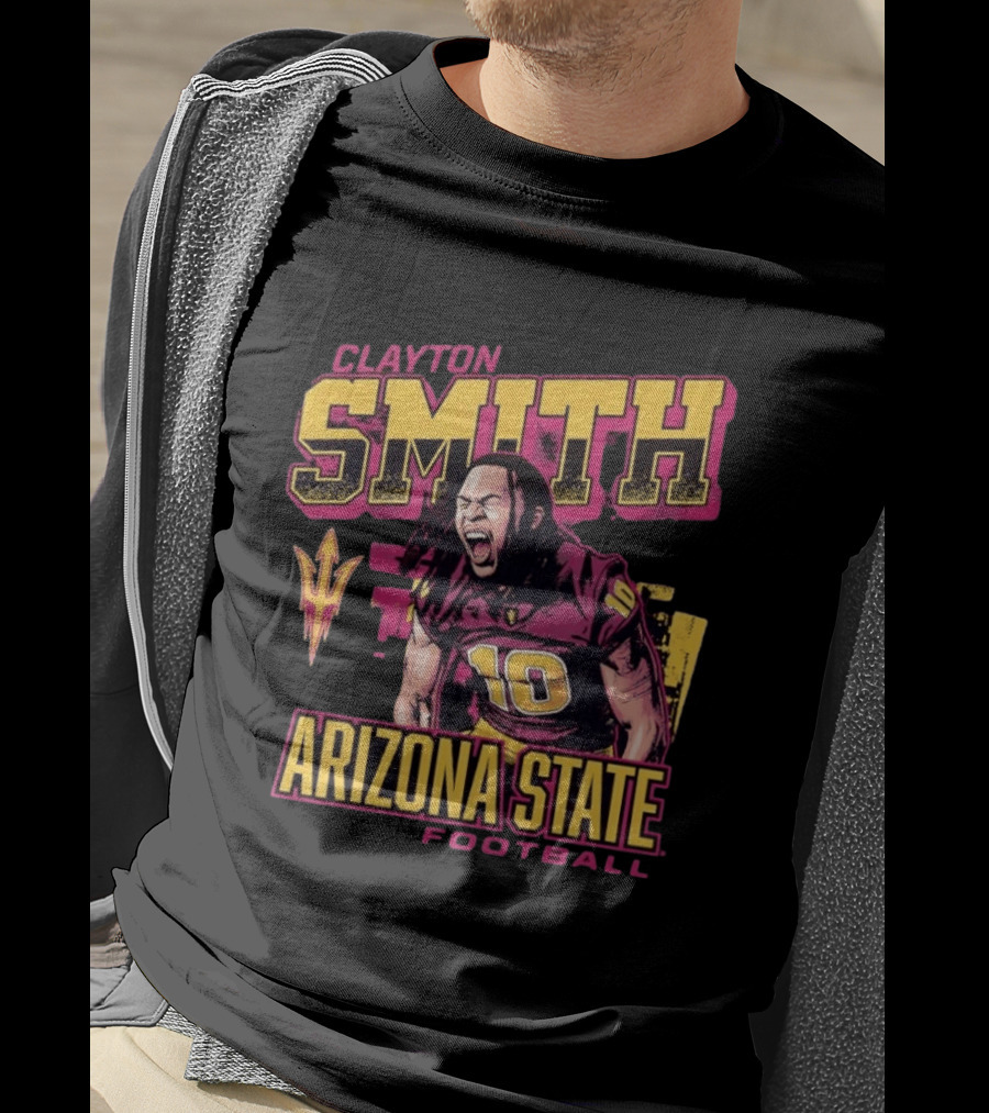 Clayton Smith No 10 Arizona State Football Sun Devils T-Shirt