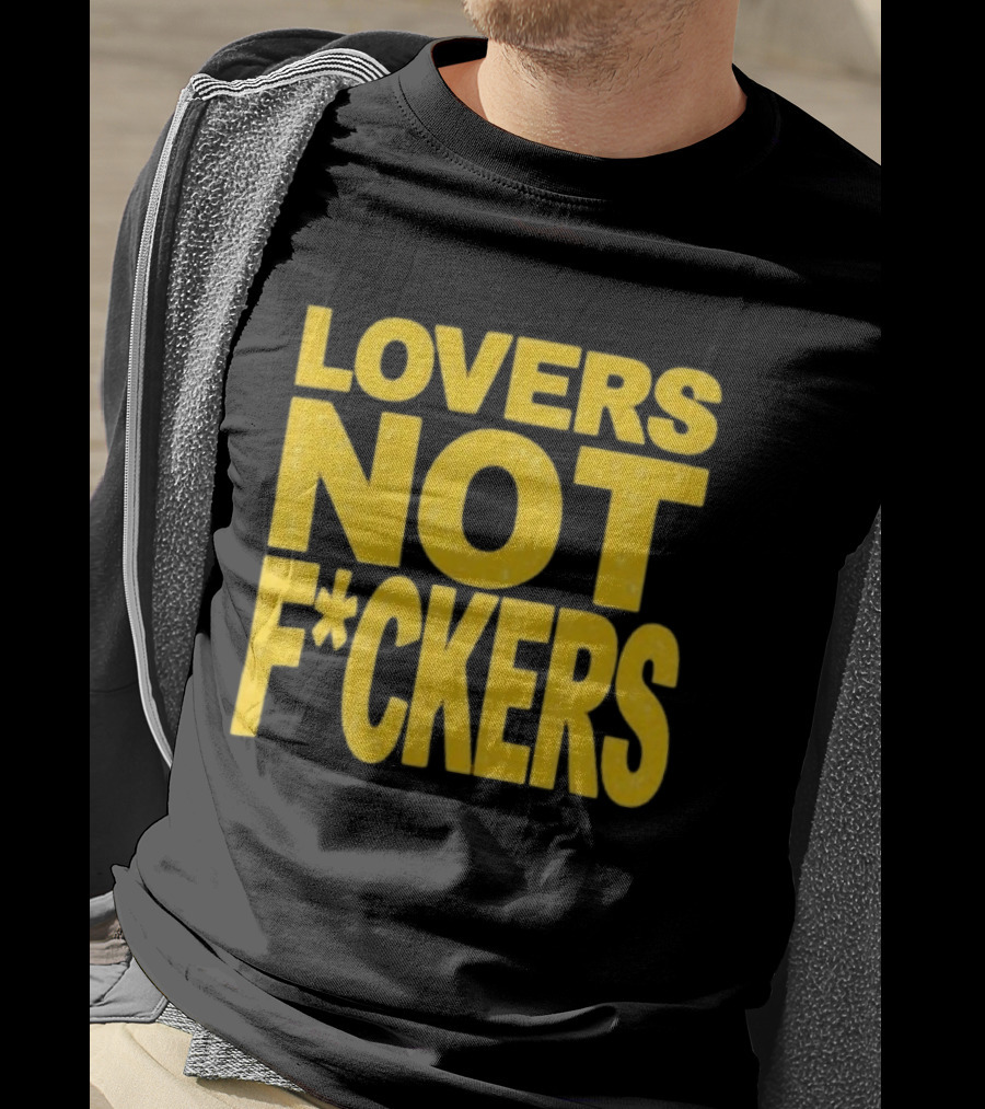 Lovers Not Fckers Bold Yellow T-Shirt