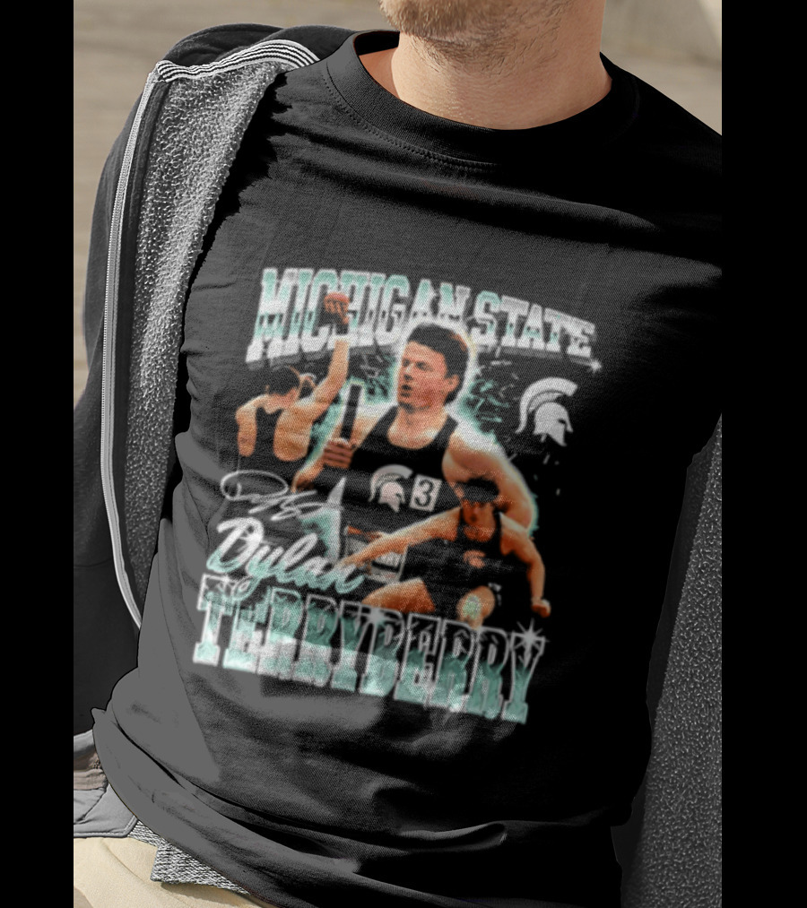 Michigan State Spartans Dylan Terryberry Player Collage T-Shirt