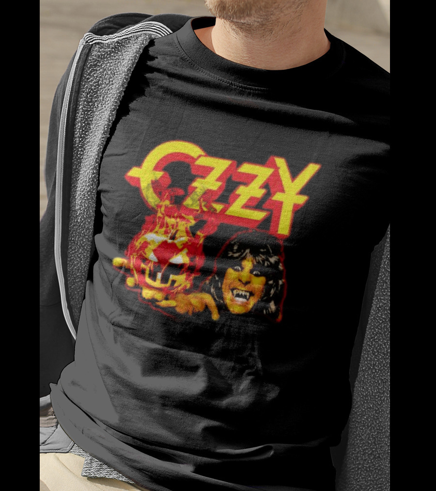 Ozzy Osbourne Halloween Pumpkin Fiery Face T-Shirt
