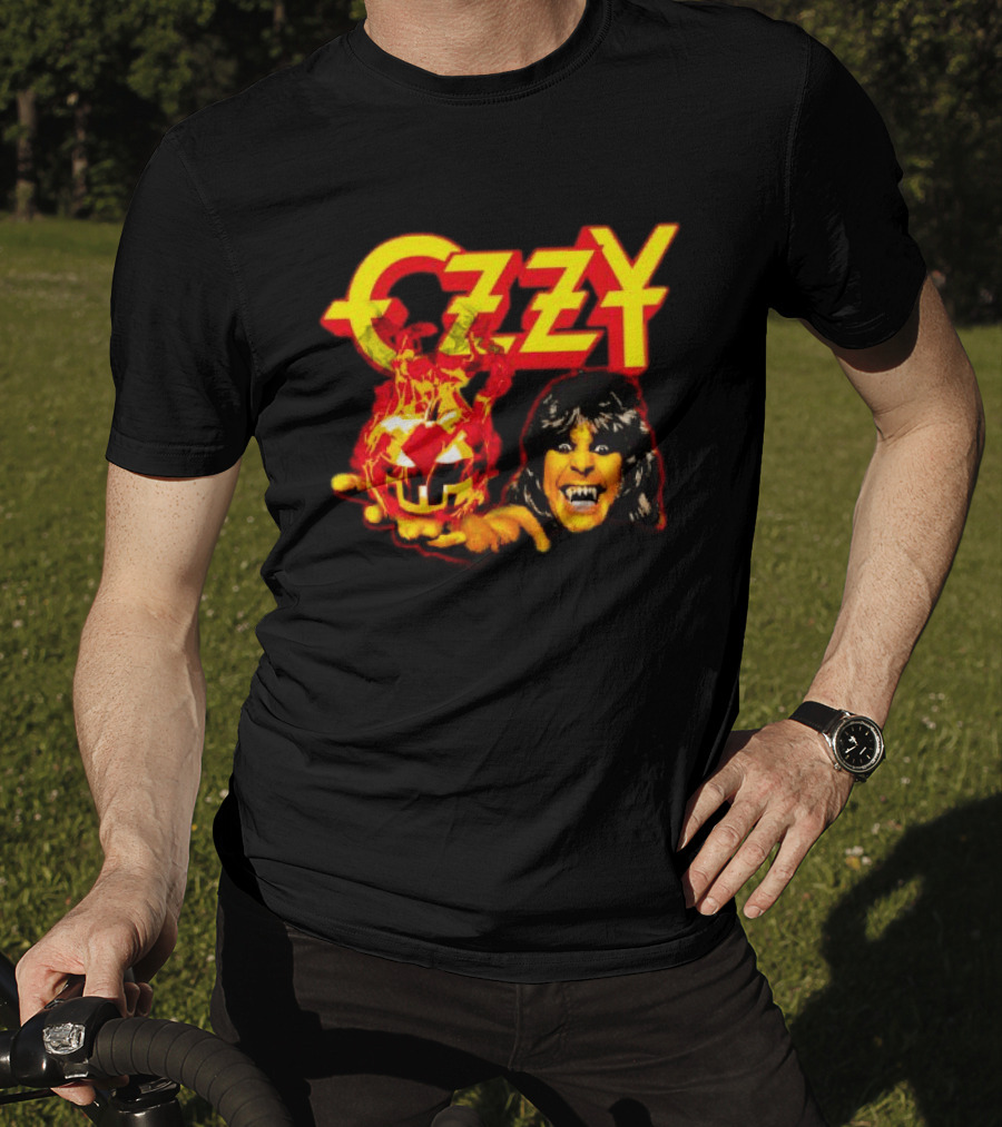 Ozzy Osbourne Halloween Pumpkin Fiery Face T-Shirt