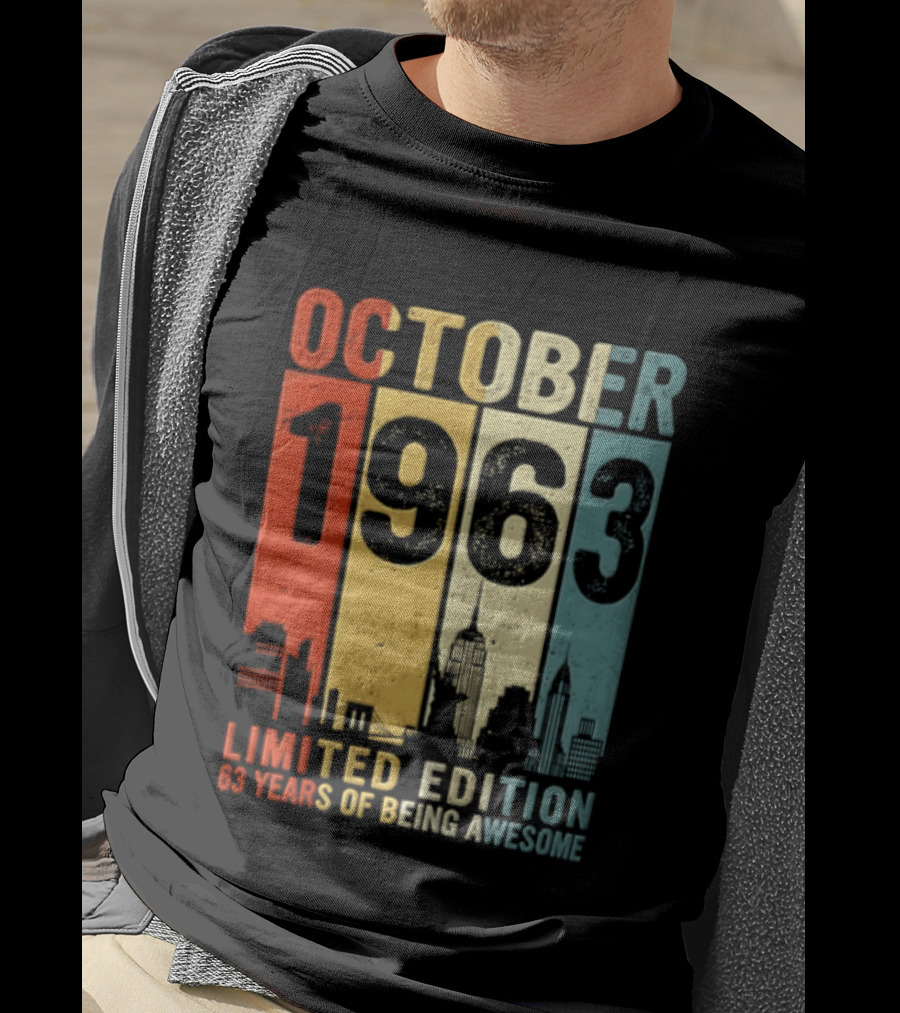 October 1963 Limited Edition 60 Years Of Being Awesome New York City Skyline T-Shirt