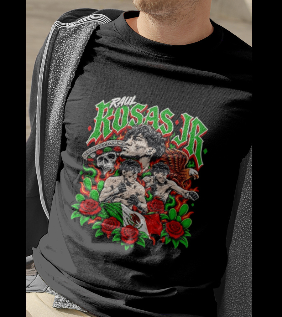 Raúl Rosas Jr UFC Mexican Flag Rose Skull Eagle T-Shirt