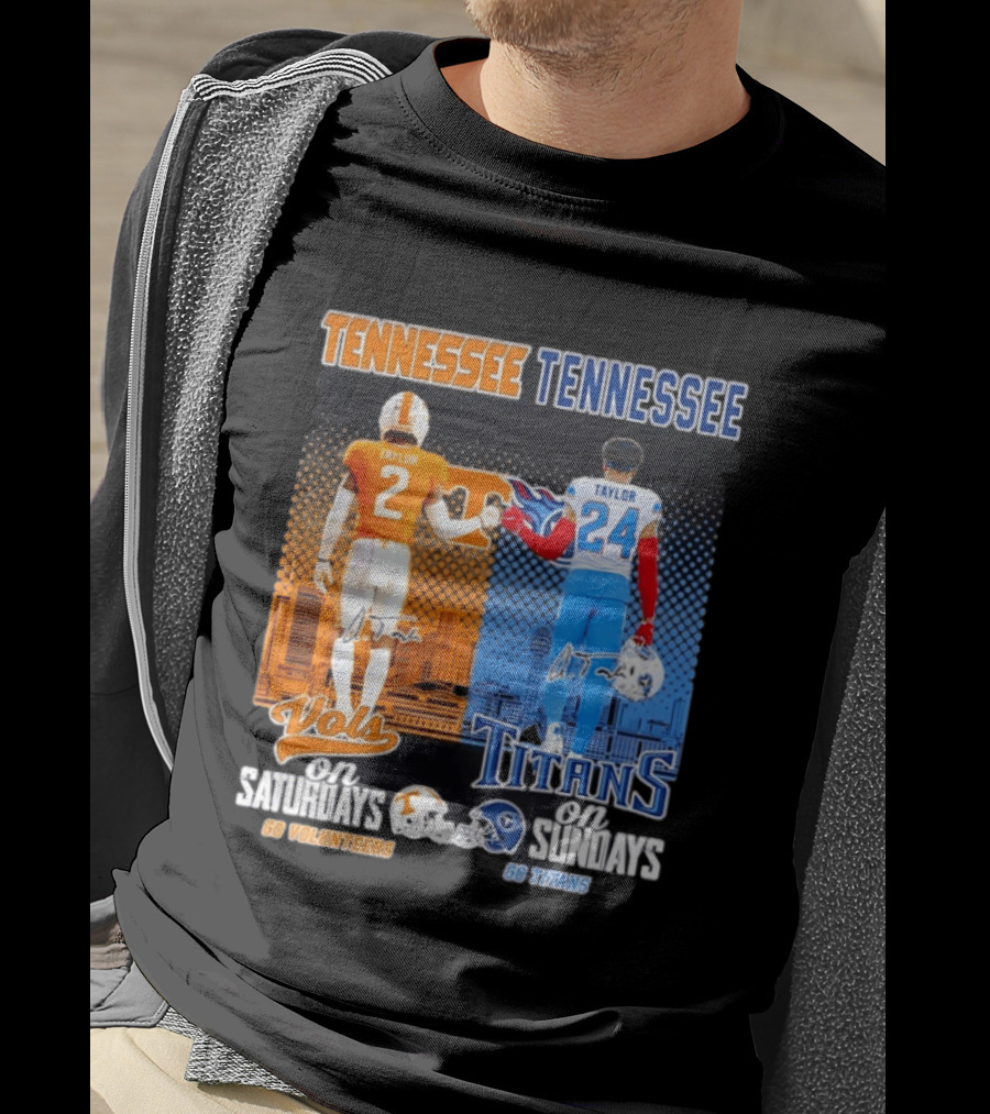Tennessee Volunteers On Saturdays Go Volunteers Tennessee Titans On Sundays Go Titans T-Shirt