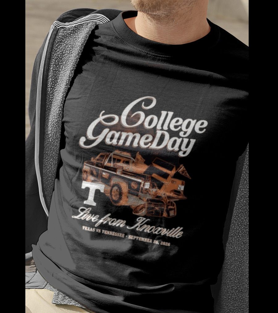 College Gameday Texas Vs Tennessee Live From Knoxville September 23 2023 Vintage Truck T-Shirt