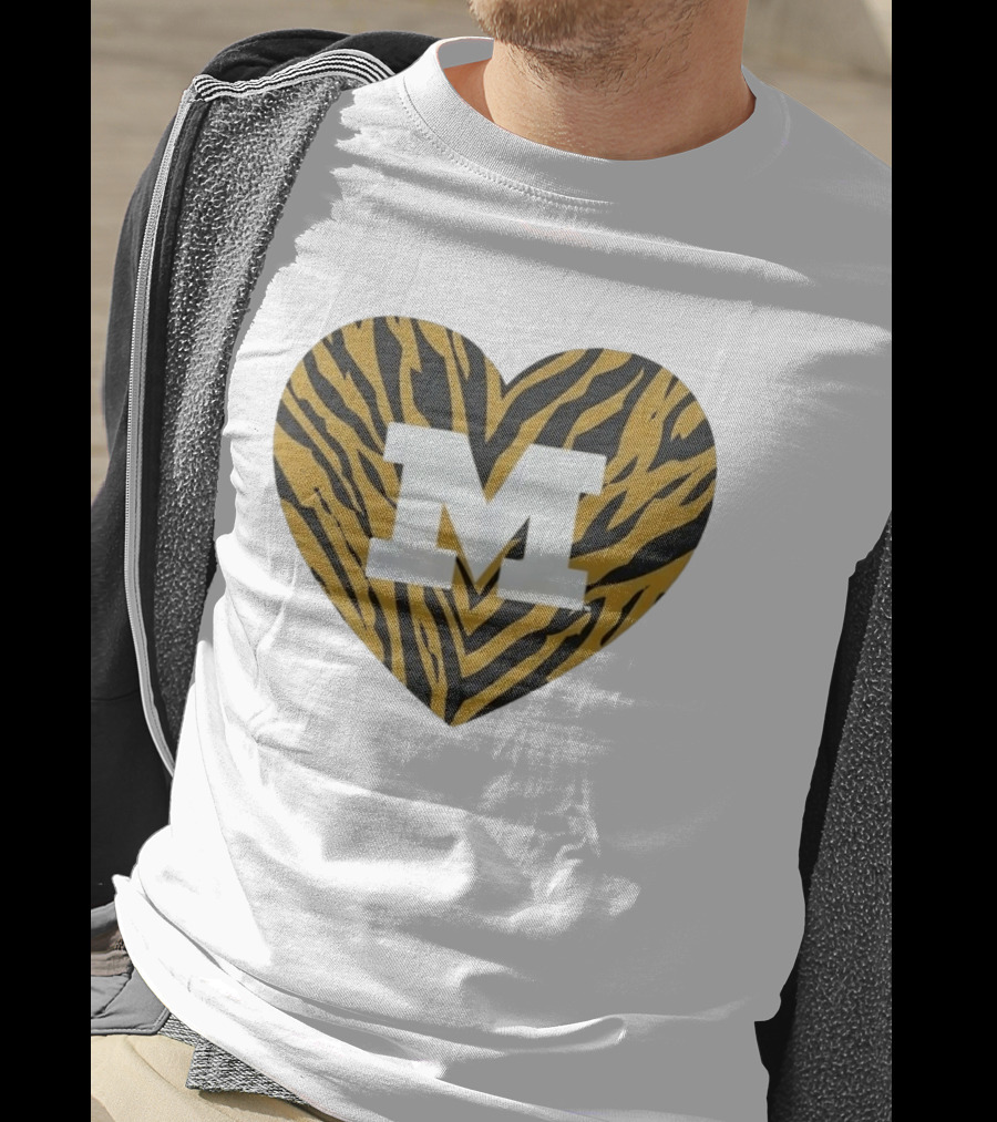 Mizzou Heart M Tiger Stripes Bold Spirit T-Shirt