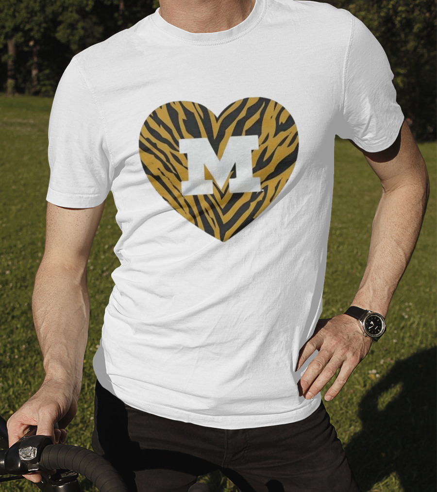Mizzou Heart M Tiger Stripes Bold Spirit T-Shirt
