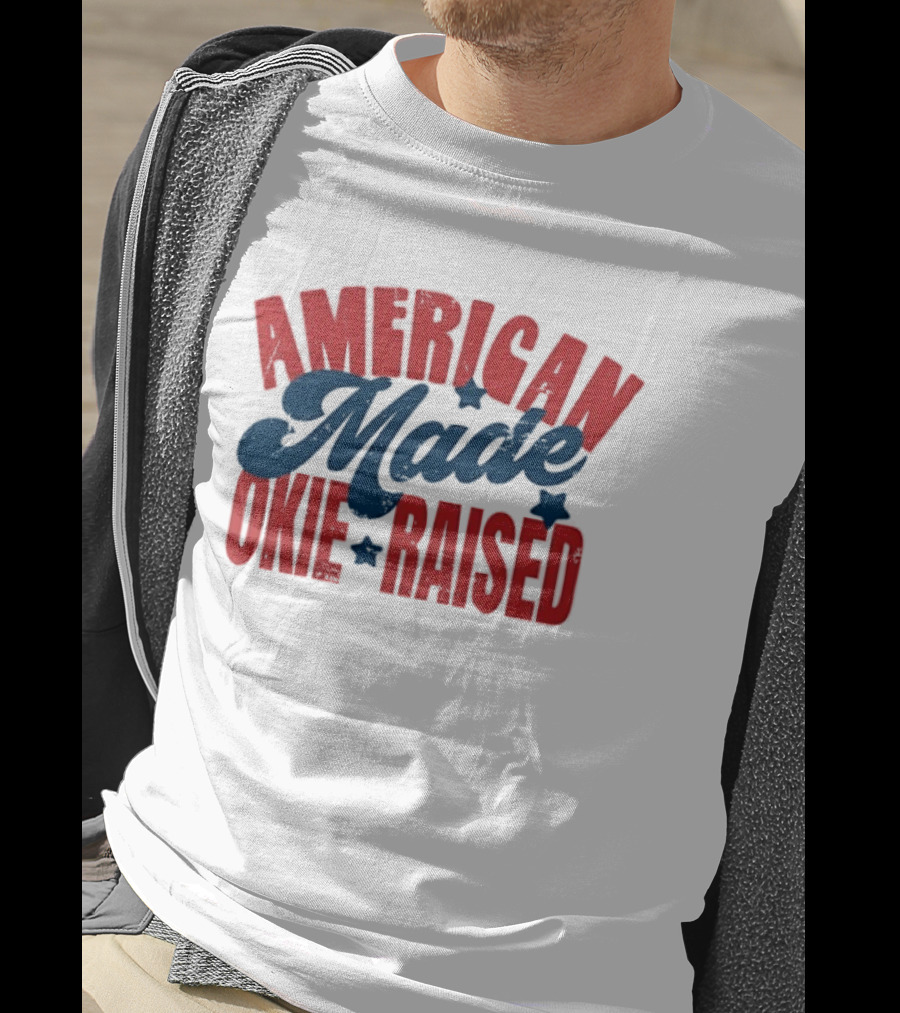 American Made Okie Raised Stars Vintage Appeal T-Shirt