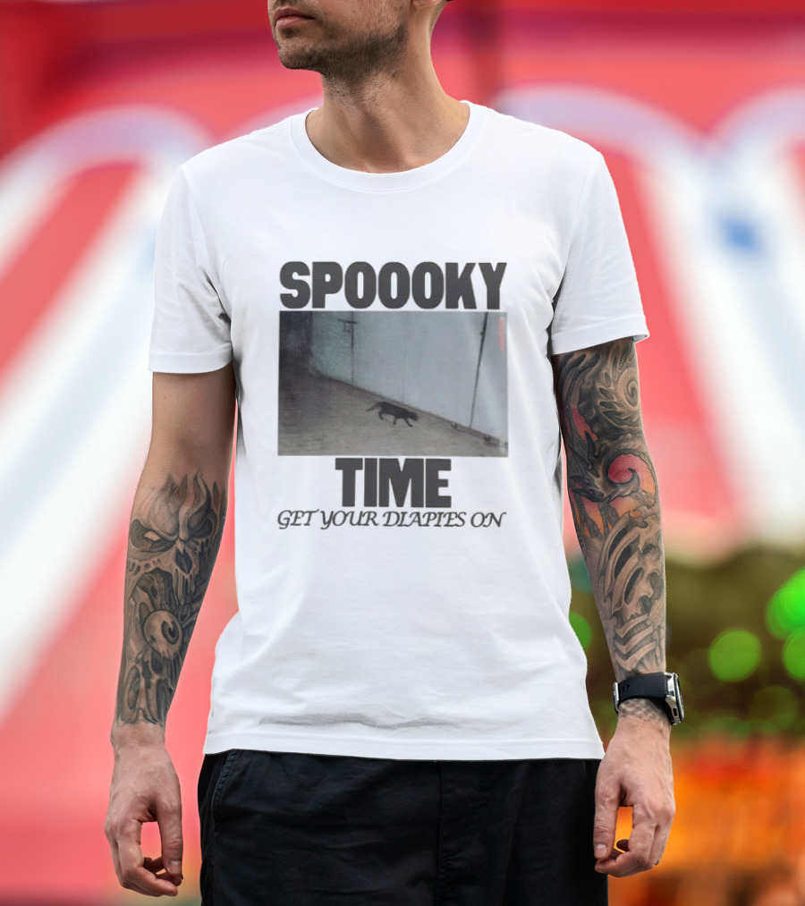 Spoooky Time Get Your Diapers On Caseoh Games Store Kitty CCTV T-Shirt