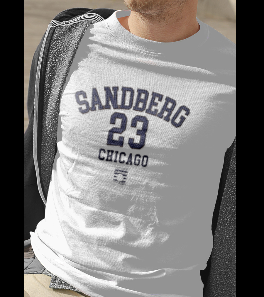 Chicago Cubs Sandberg 23 Jersey Vintage Style C Patch T-Shirt