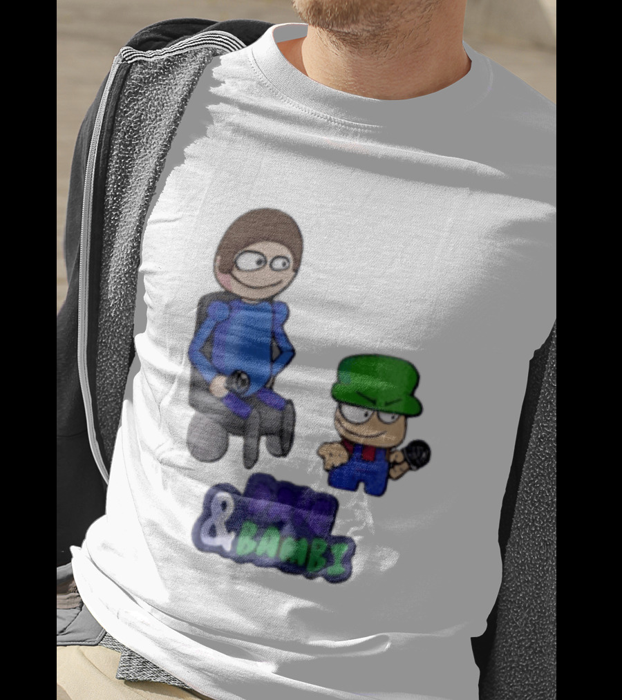 Dave And Bambi Characters Holding Microphones Cartoon T-Shirt