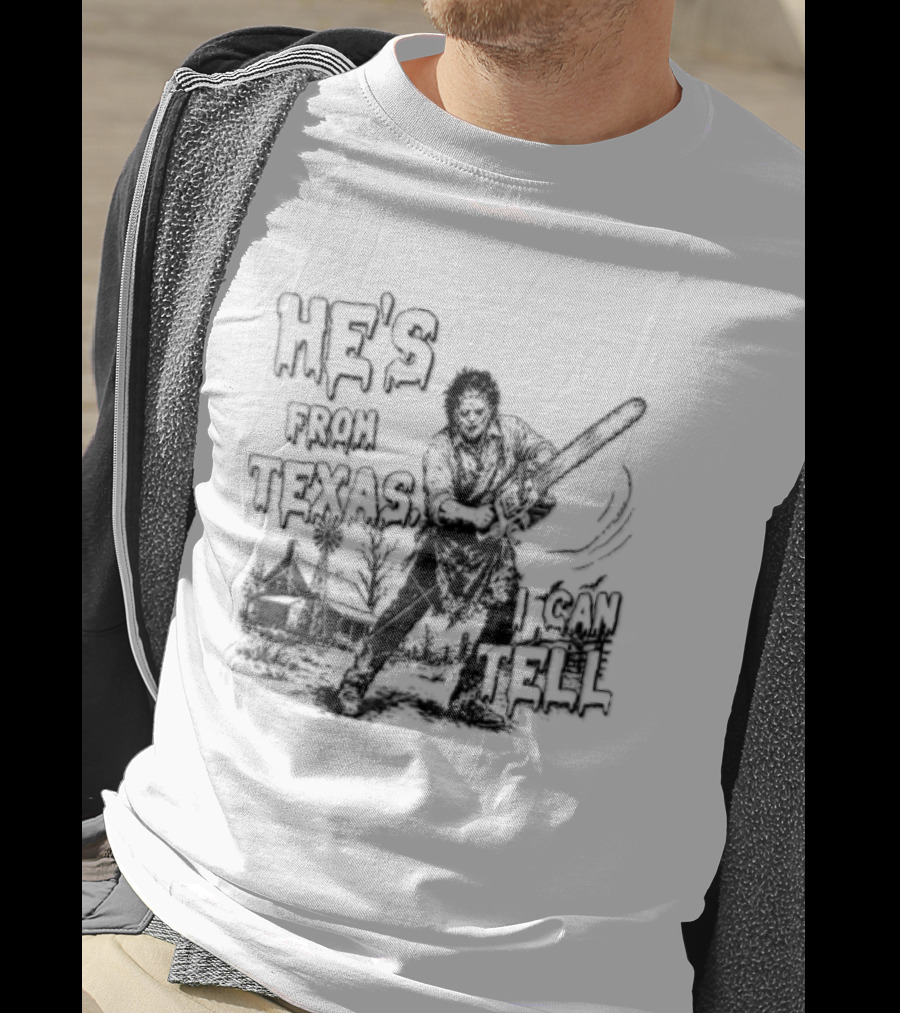 Leatherface He's From Texas Chainsaw Farmhouse Scene T-Shirt
