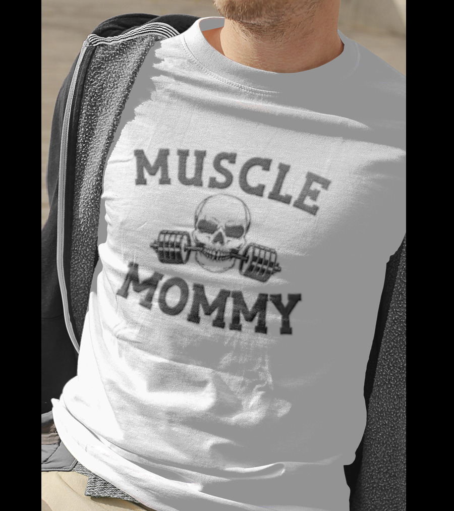 Muscle Mommy Fitness Strength Skull Dumbbell T-Shirt