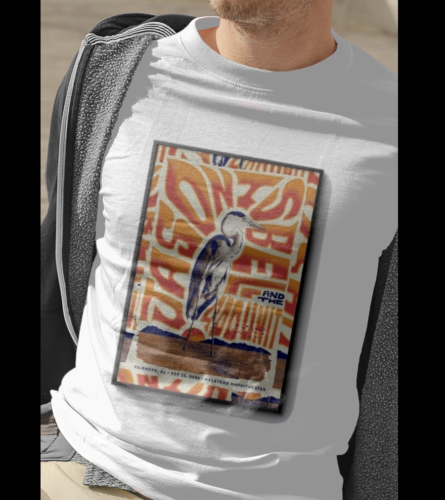 Original Jason Isbell And The 400 Unit September 24 2026 Fairhope AL Halstead Amphitheater Heron T-Shirt