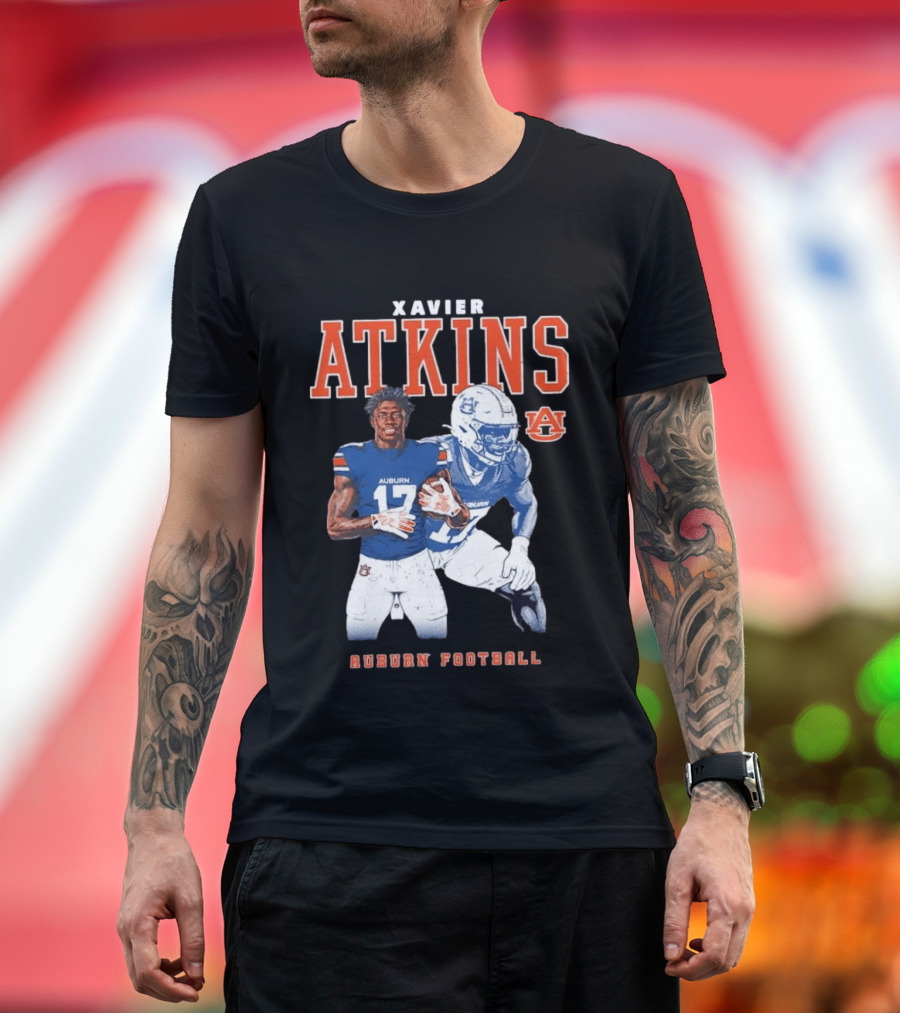 Xavier Atkins Auburn Tigers 17 Football Auburn University T-Shirt