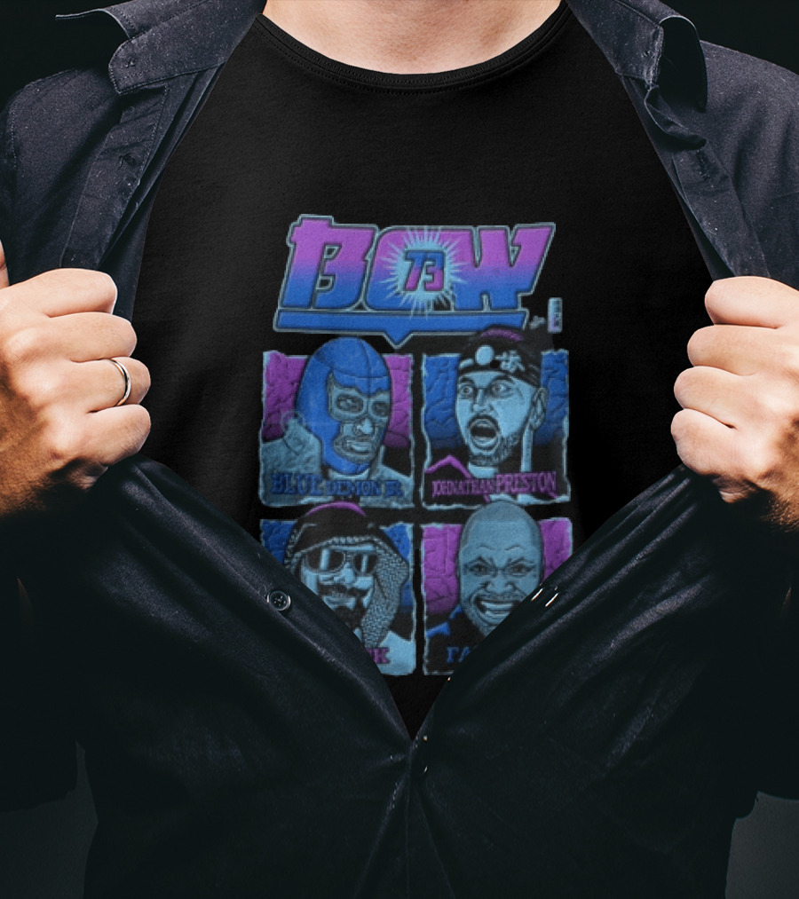 BCW 73 Blue Demon Jr Johnathan Preston PJ Black Famous B T-Shirt