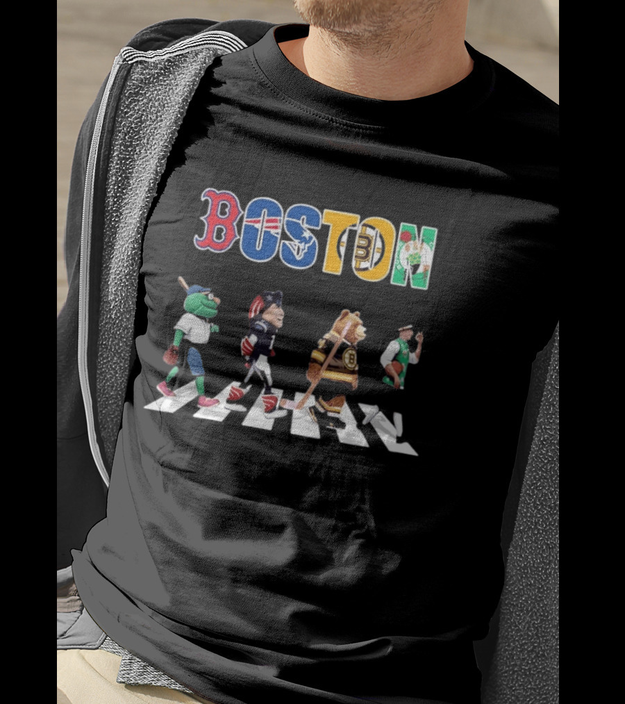 Boston Sports Mascots Abbey Road T-Shirt