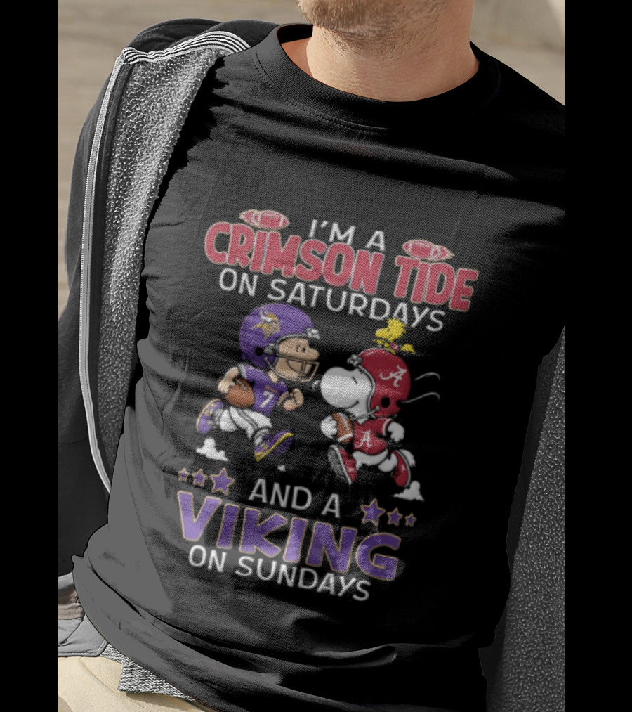 I'm A Crimson Tide On Saturdays Viking On Sundays T-Shirt