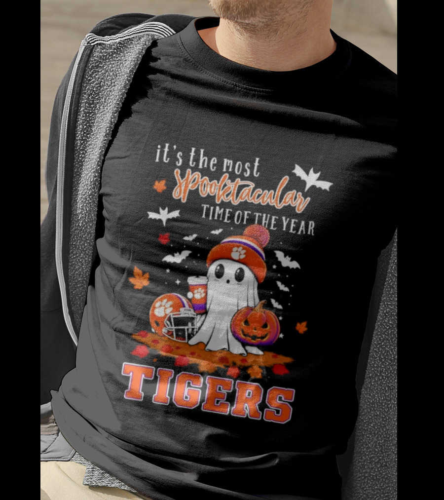 Tiger's Most Spooktacular Halloween Time With Ghost And Pumpkins T-Shirt