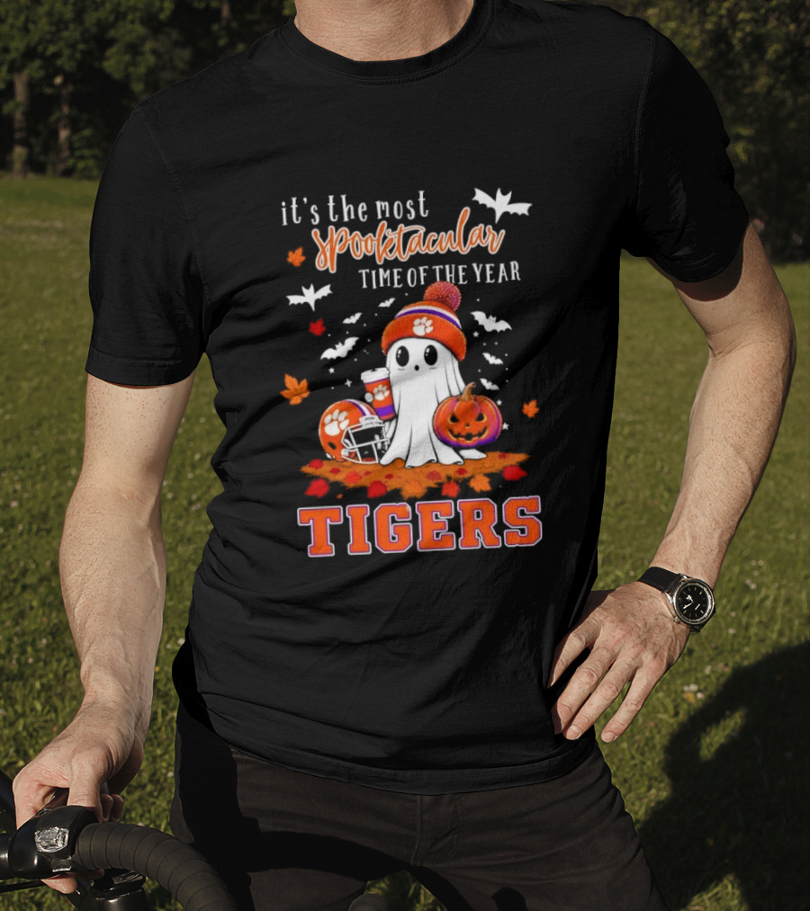 Tiger's Most Spooktacular Halloween Time With Ghost And Pumpkins T-Shirt