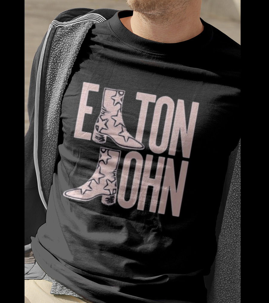Elton John Star Pattern Boot Troubadour T-Shirt