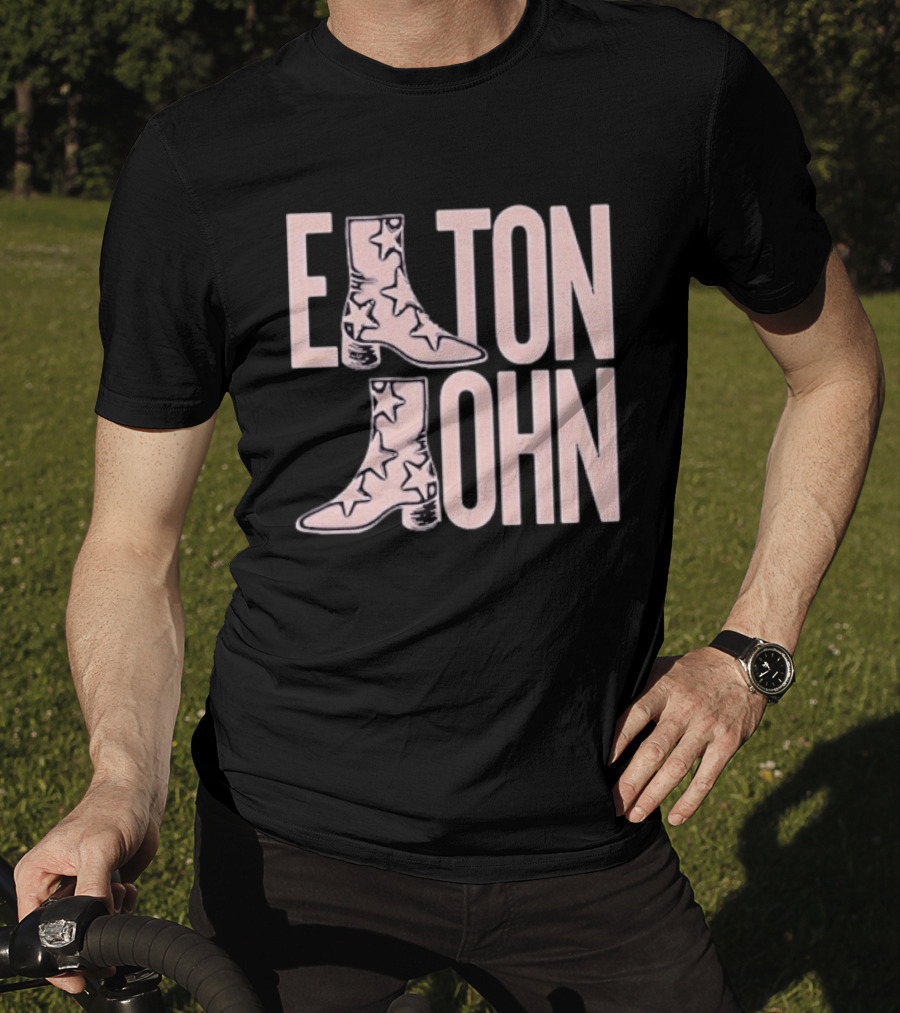 Elton John Star Pattern Boot Troubadour T-Shirt