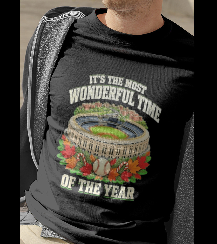 It's The Most Wonderful Time New York Yankee Stadium Baseball Holiday Season T-Shirt