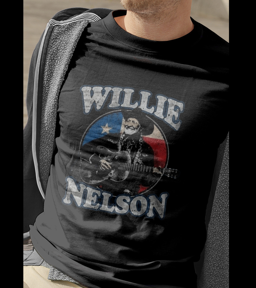 Willie Nelson Texas Flag Guitar Tour Dates 2026 T-Shirt