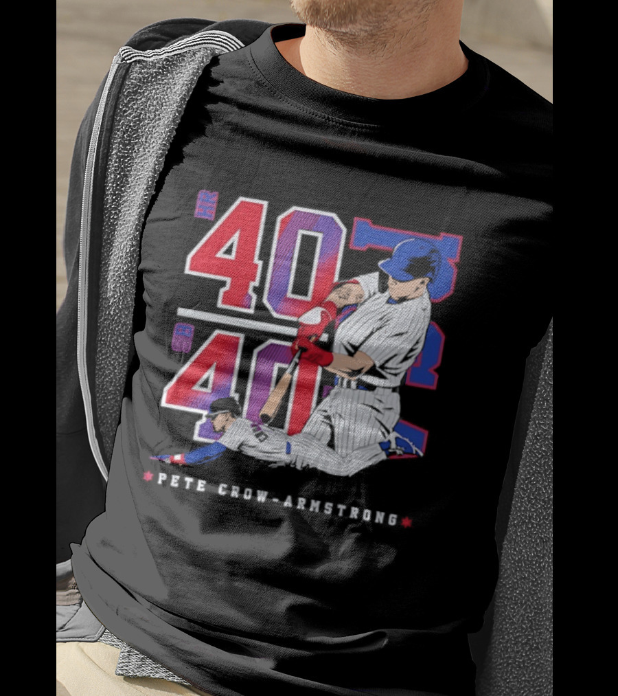 Pete Crow Armstrong 40 40 HR SB Club Chicago Cubs Players T-Shirt