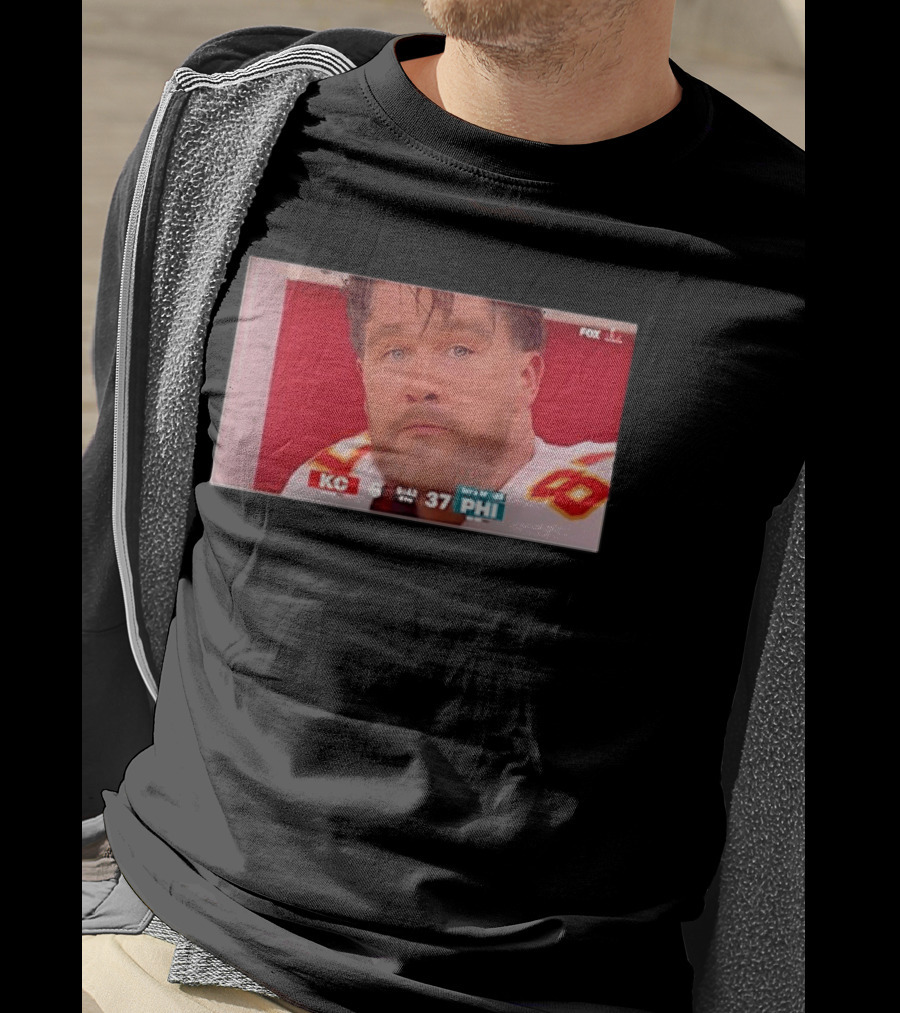 Kelce's Face Disappointment KC 6 PHI 37 NFL Football Game Loss T-Shirt