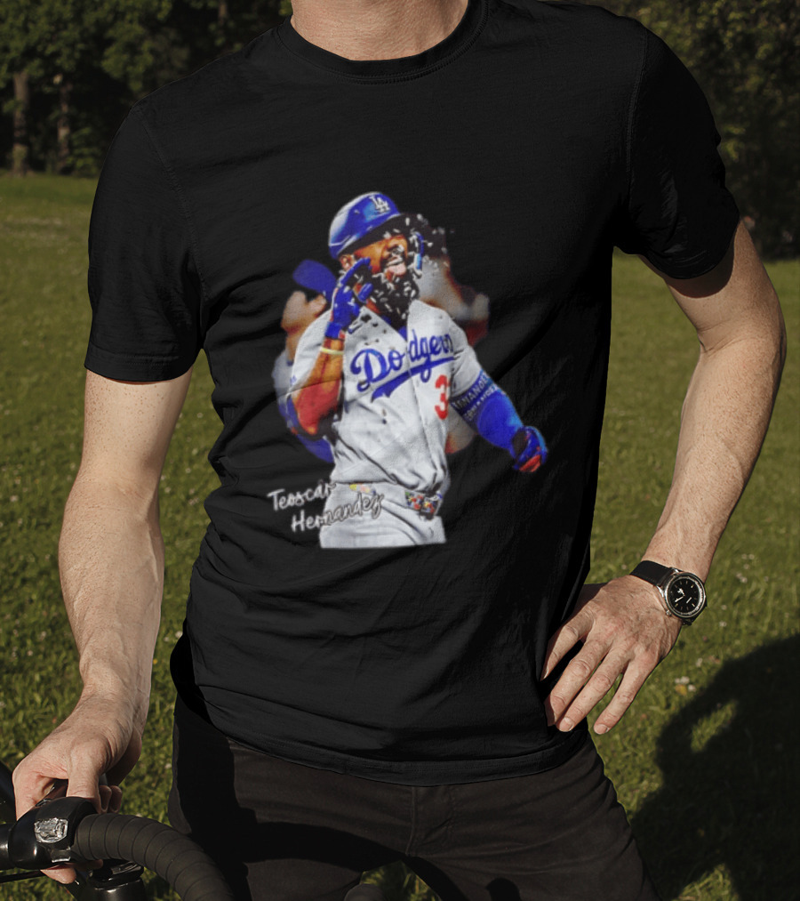 Los Angeles Dodgers Teoscar Hernandez MLB Player Celebration T-Shirt