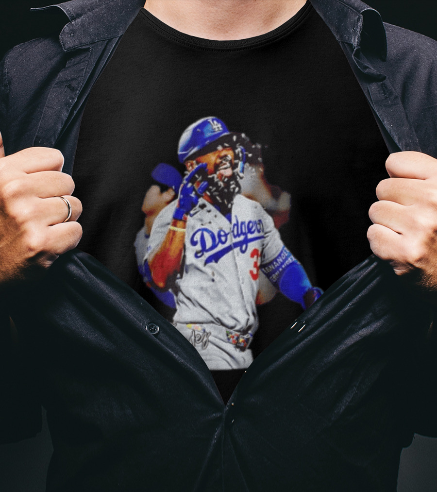 Los Angeles Dodgers Teoscar Hernandez MLB Player Celebration T-Shirt