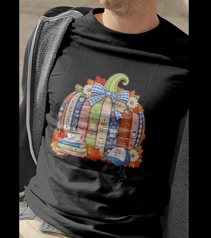 Gilmore Girls Pumpkin Stars Hollow Luke's Coffee Autumn Cozy Bookish Vibes T-Shirt