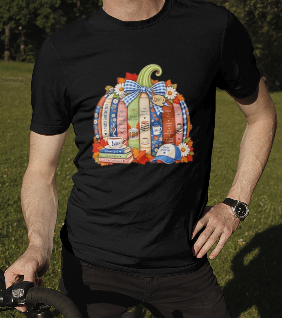 Gilmore Girls Pumpkin Stars Hollow Luke's Coffee Autumn Cozy Bookish Vibes T-Shirt