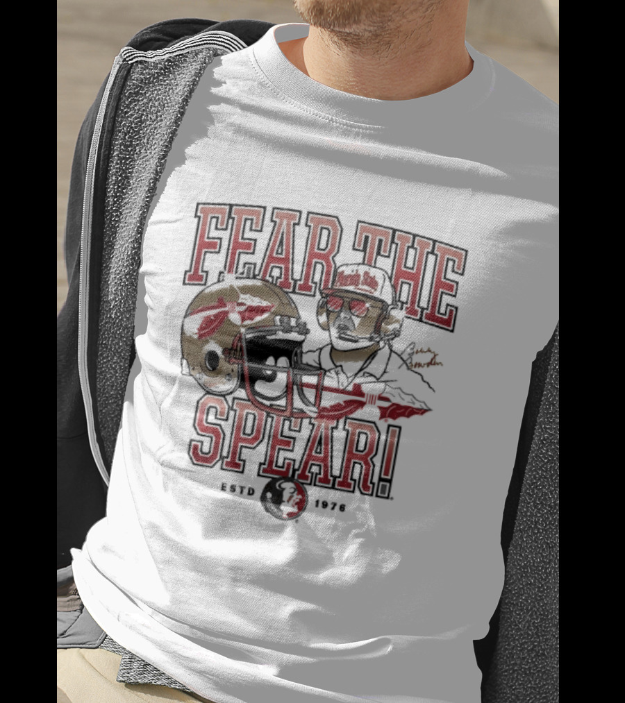 Fear The Spear Bobby Bowden Florida State Seminoles Est 1976 T-Shirt