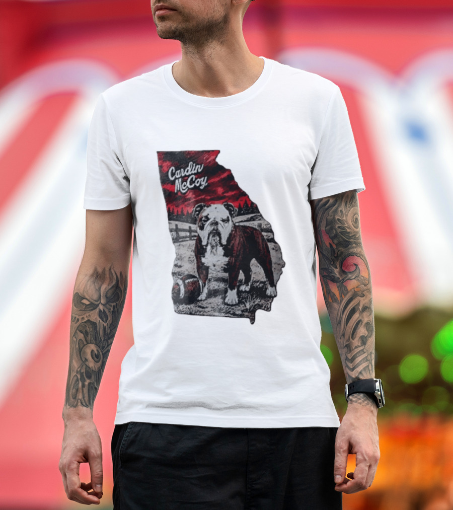 Cardin McCoy Georgia Bulldog Football Landscape T-Shirt