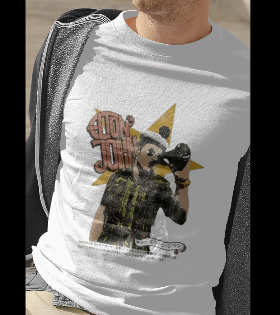 Elton John Saturday Nights Alright For Fighting Retro Style Japanese T-Shirt