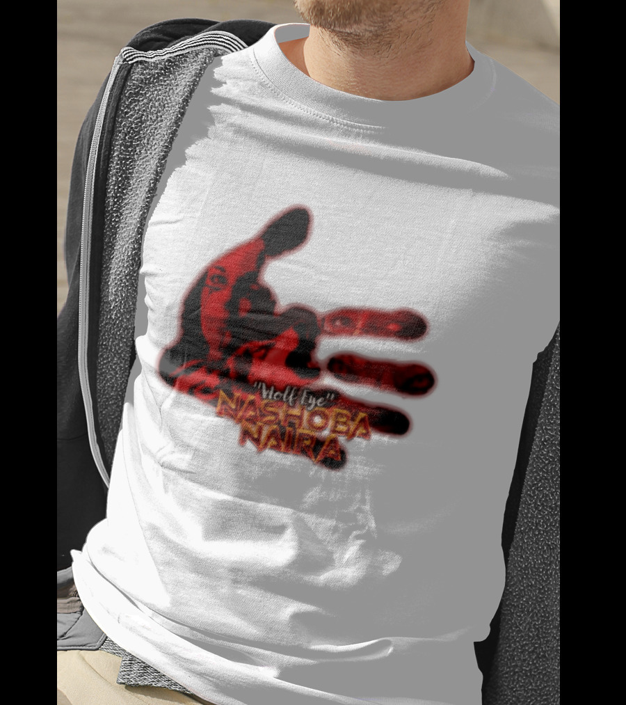 Red Handprint Wolf Eye Nashoba Naira T-Shirt
