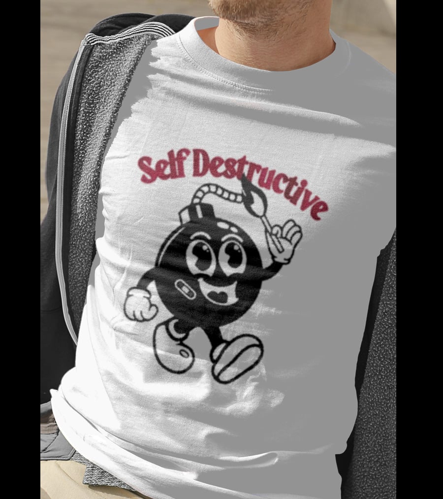 Self Destructive Cartoon Bomb Character With Happy Face T-Shirt