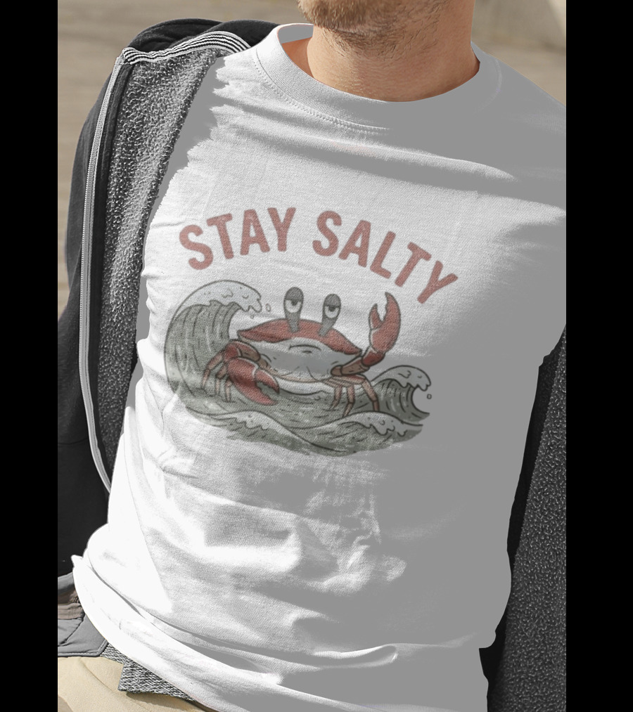 Stay Salty Crab Ocean Waves Sea Creature T-Shirt