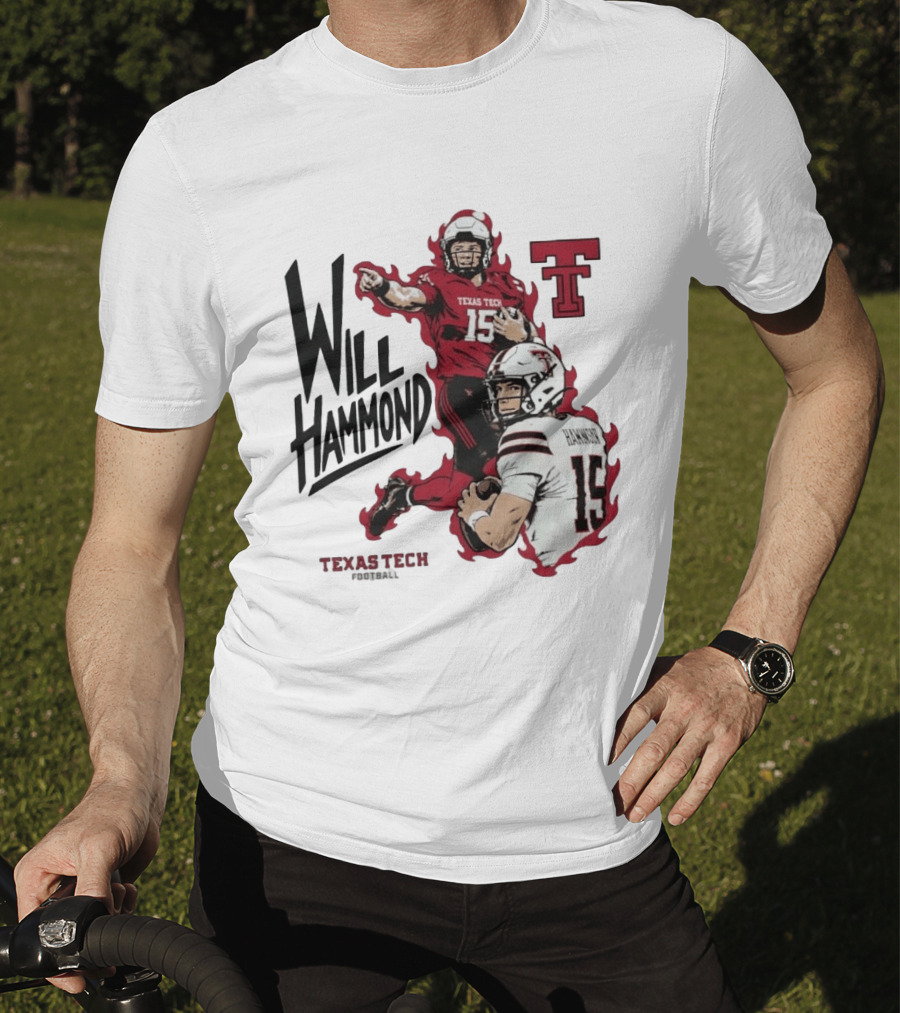 Texas Tech Red Raiders No 15 Will Hammond Football Player Collage T-Shirt
