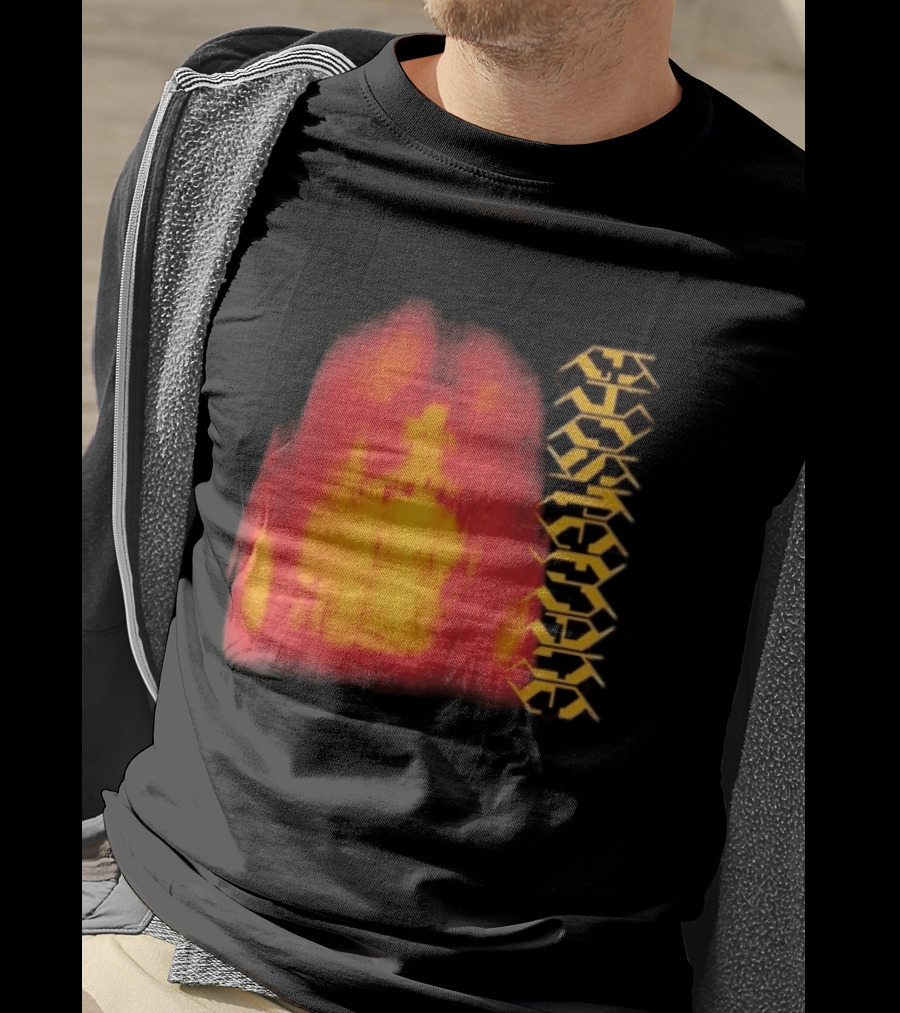 Ghostemane Face Hexagon Symbols And Red Yellow Abstract Blaze T-Shirt