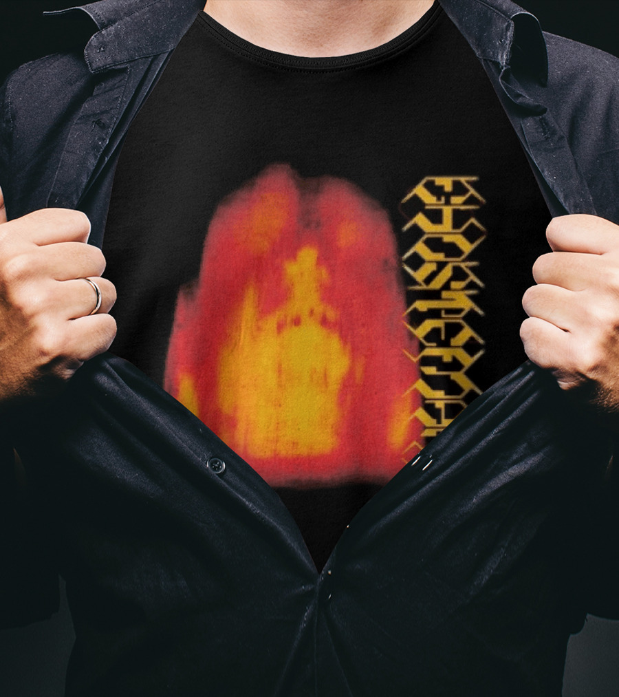Ghostemane Face Hexagon Symbols And Red Yellow Abstract Blaze T-Shirt